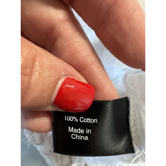 Lane Bryant Top Tunic Plus Size 28 Boho Blue White Stripe Crochet Raw Hem - Picture 7 of 10